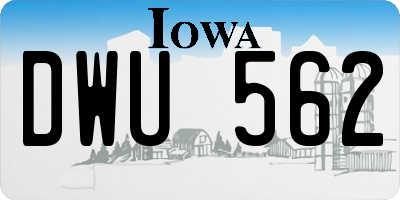 IA license plate DWU562