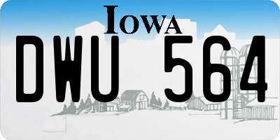 IA license plate DWU564