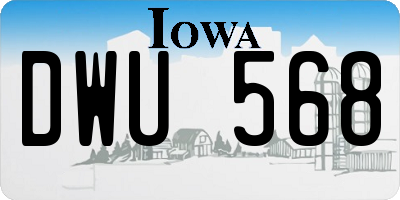 IA license plate DWU568
