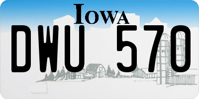 IA license plate DWU570