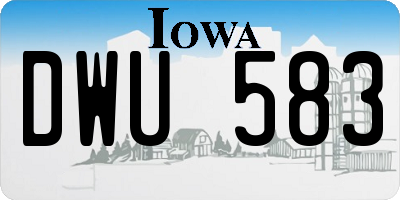 IA license plate DWU583
