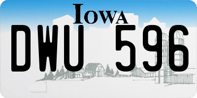 IA license plate DWU596