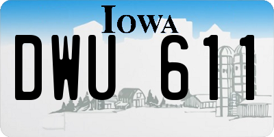 IA license plate DWU611