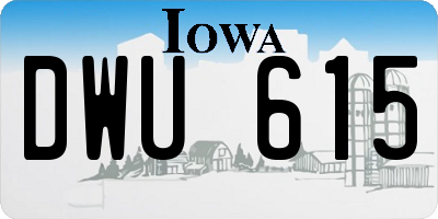 IA license plate DWU615