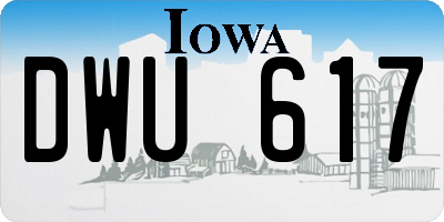 IA license plate DWU617