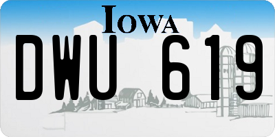 IA license plate DWU619