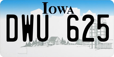 IA license plate DWU625
