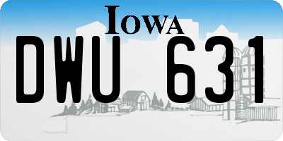 IA license plate DWU631