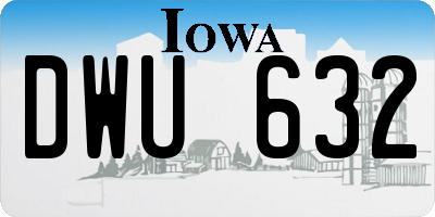 IA license plate DWU632