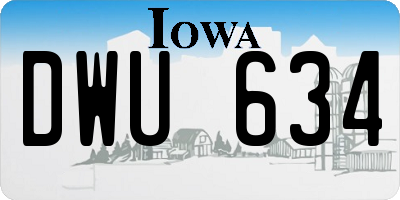 IA license plate DWU634
