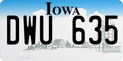 IA license plate DWU635