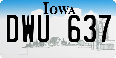 IA license plate DWU637
