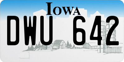 IA license plate DWU642