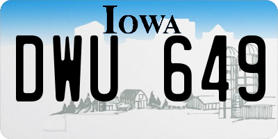 IA license plate DWU649