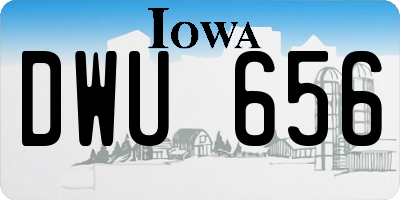 IA license plate DWU656
