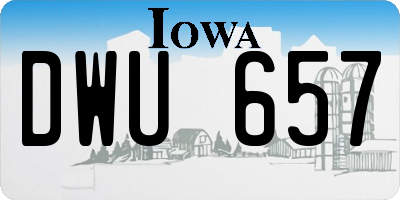 IA license plate DWU657