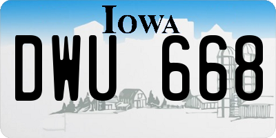 IA license plate DWU668