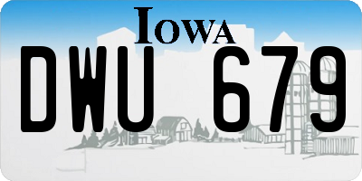 IA license plate DWU679