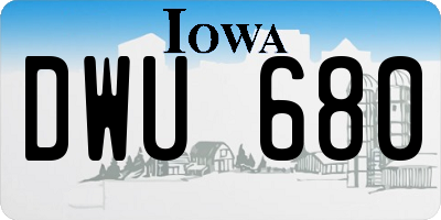 IA license plate DWU680