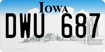 IA license plate DWU687