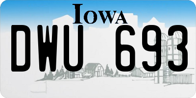 IA license plate DWU693
