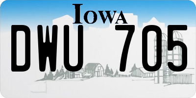 IA license plate DWU705