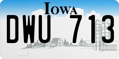 IA license plate DWU713