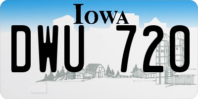 IA license plate DWU720
