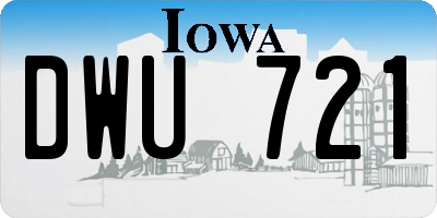 IA license plate DWU721