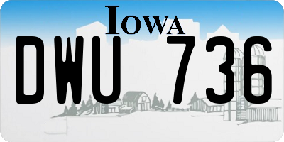 IA license plate DWU736