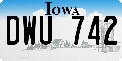 IA license plate DWU742
