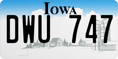 IA license plate DWU747
