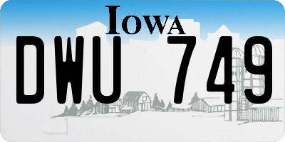 IA license plate DWU749