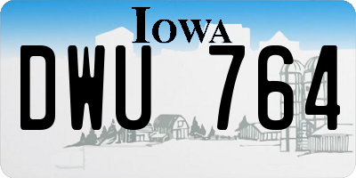 IA license plate DWU764