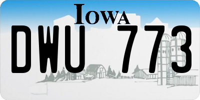 IA license plate DWU773