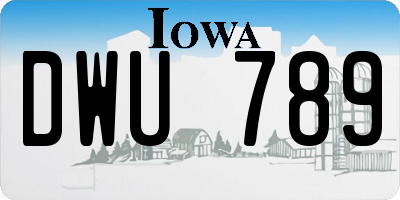 IA license plate DWU789