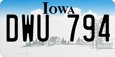 IA license plate DWU794