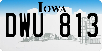 IA license plate DWU813
