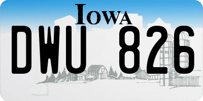 IA license plate DWU826