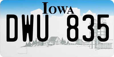 IA license plate DWU835