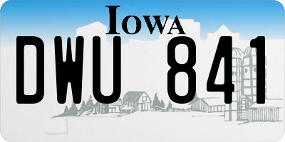 IA license plate DWU841