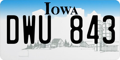 IA license plate DWU843