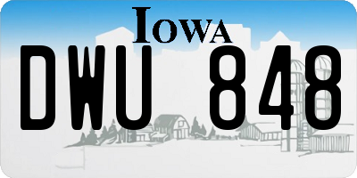 IA license plate DWU848