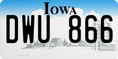 IA license plate DWU866