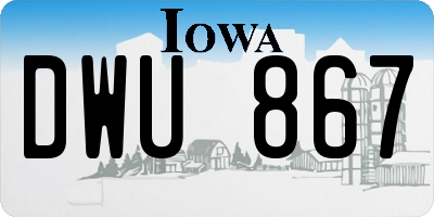 IA license plate DWU867