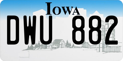 IA license plate DWU882