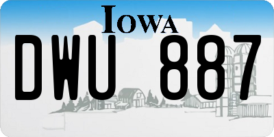 IA license plate DWU887