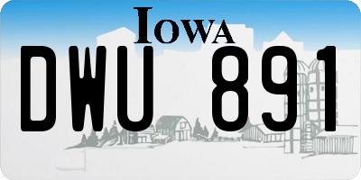 IA license plate DWU891