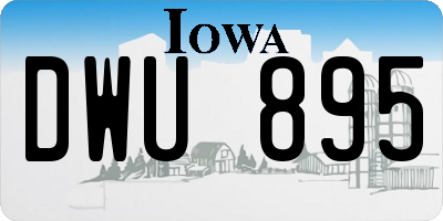 IA license plate DWU895