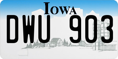 IA license plate DWU903